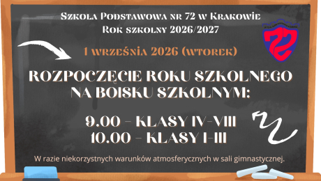 Rozpoczęcie roku szkolnego 2026/2027 - 1 września (wtorek)